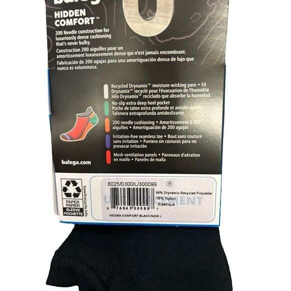 Balega Hidden Comfort Sole Cushioning Running Socks Size Large One Pair NWT - Picture 7 of 11